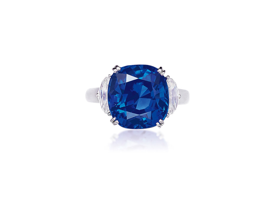 A 13.28 CARAT SRI LANKA ‘ROYAL BLUE’ SAPPHIRE AND DIAMOND RING, BY CARTIER
