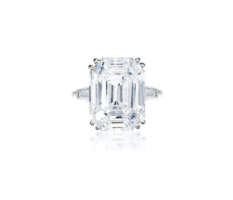 A 9.45 CARAT D COLOR, INTERNALLY FLAWLESS, DIAMOND and diamond RING, BY VAN CLEEF AND ARPELS