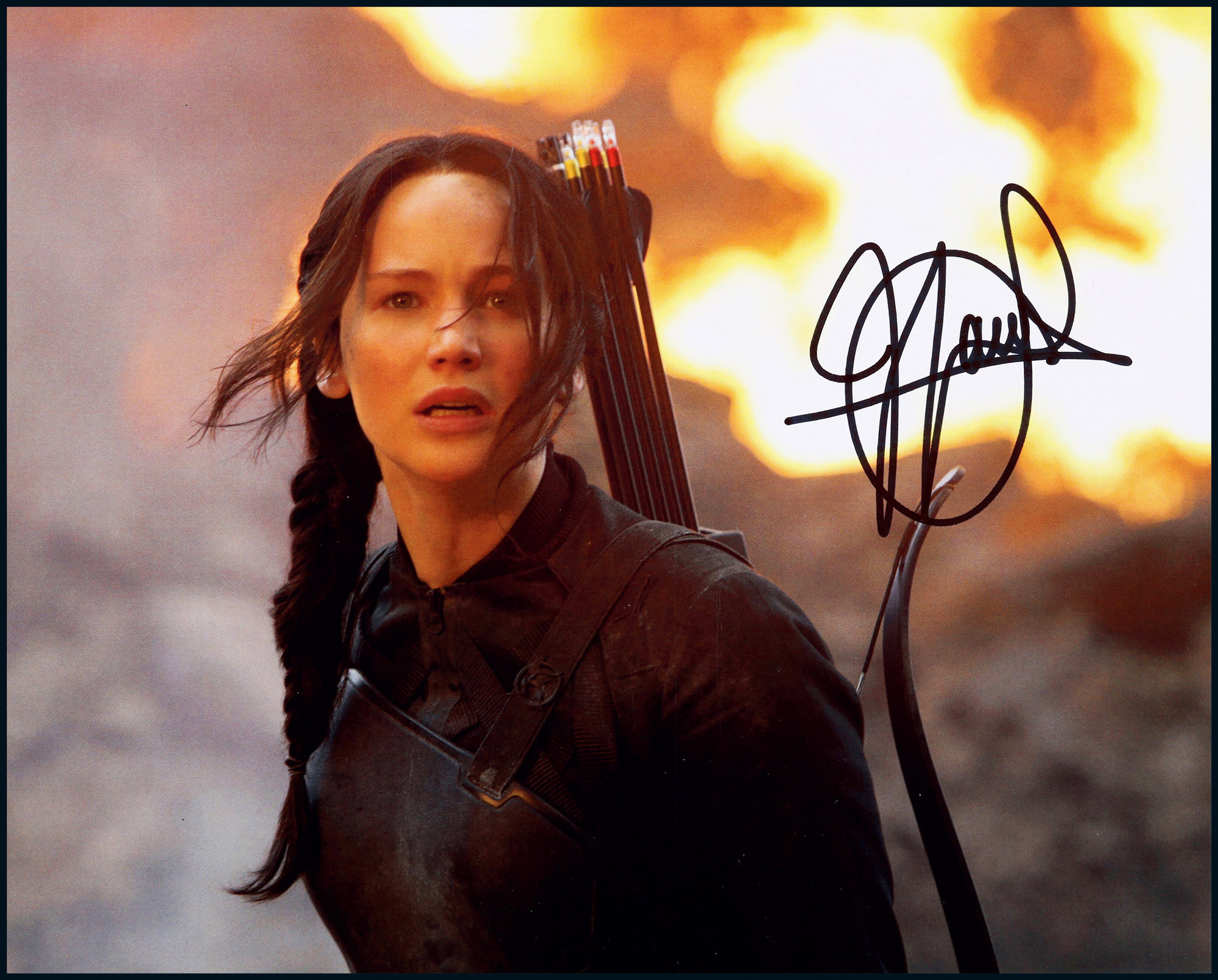 The autographed photo of Jennifer Lawrence, “the Best Actress of the Academy Awards”, with certificate