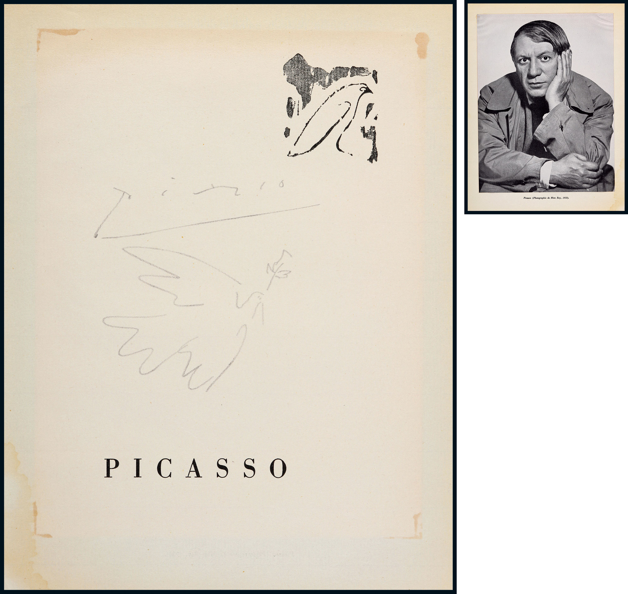 The hand-painted peace dove signed by Pablo Picasso, “the founder of modern art”, with certificate