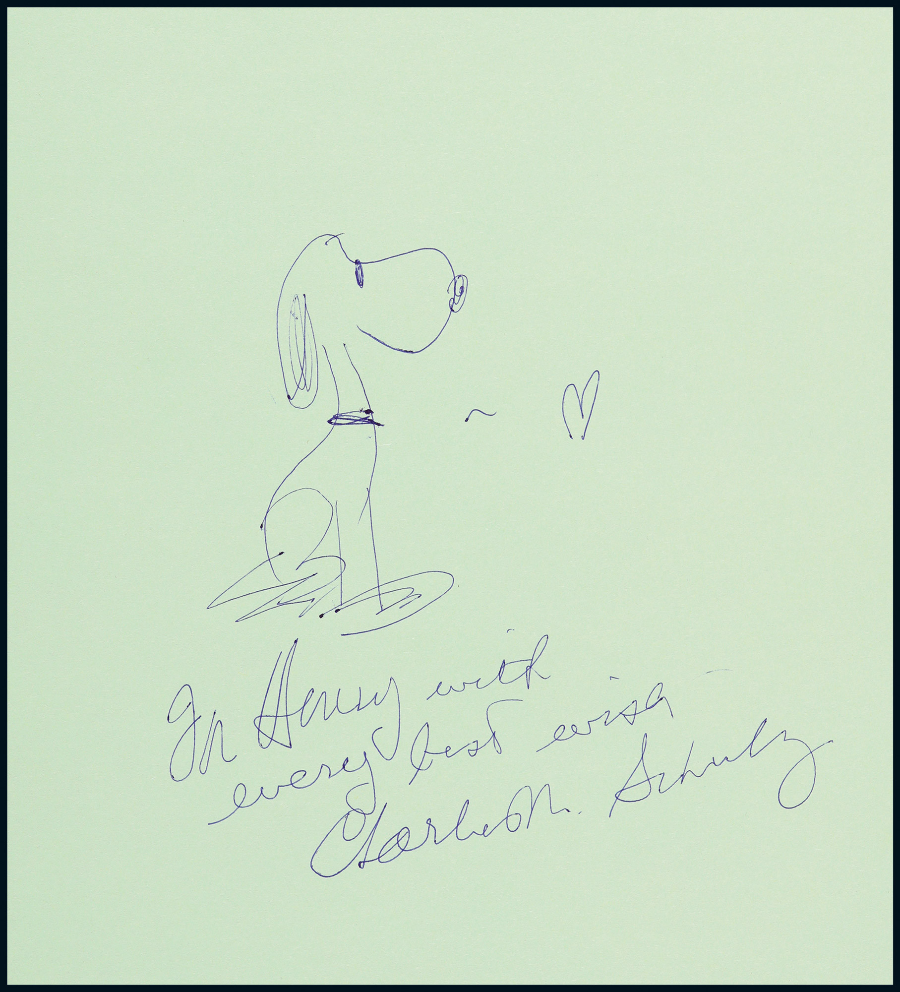 The hand-painted “Snoopy” by Charles M. Schulz, the “Father of Snoopy”, with certificate