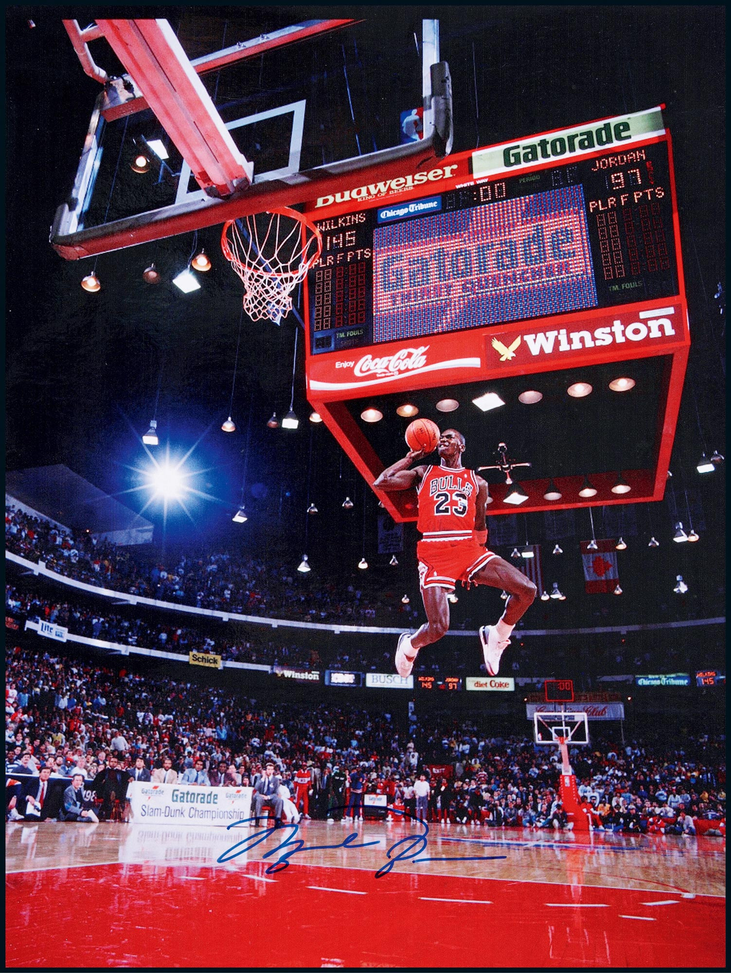 The autographed photo of Michael Jordan, the “Air Jordan”, with certificate