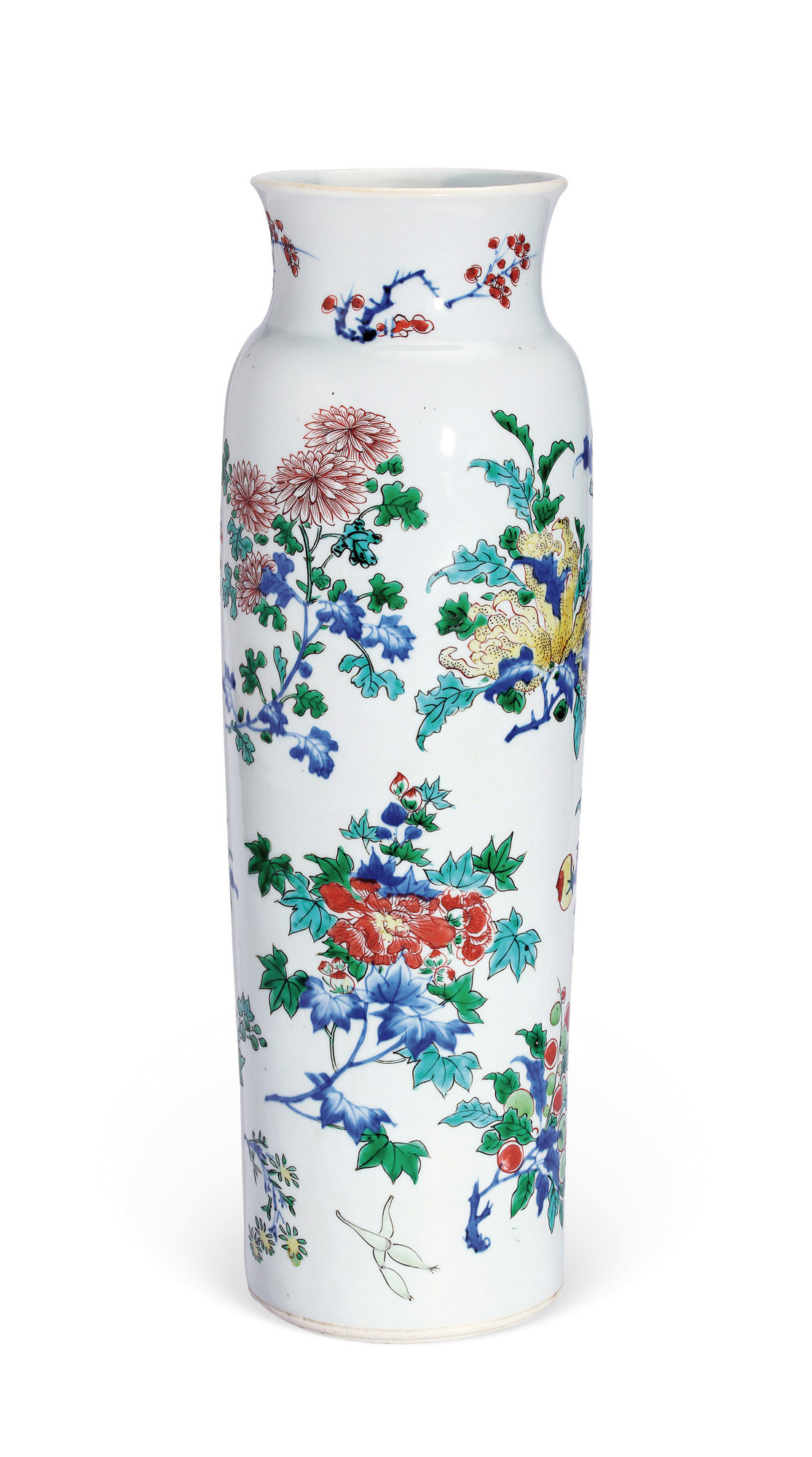 A WUCAI‘FLORAL AND FRUIT’ VASE
