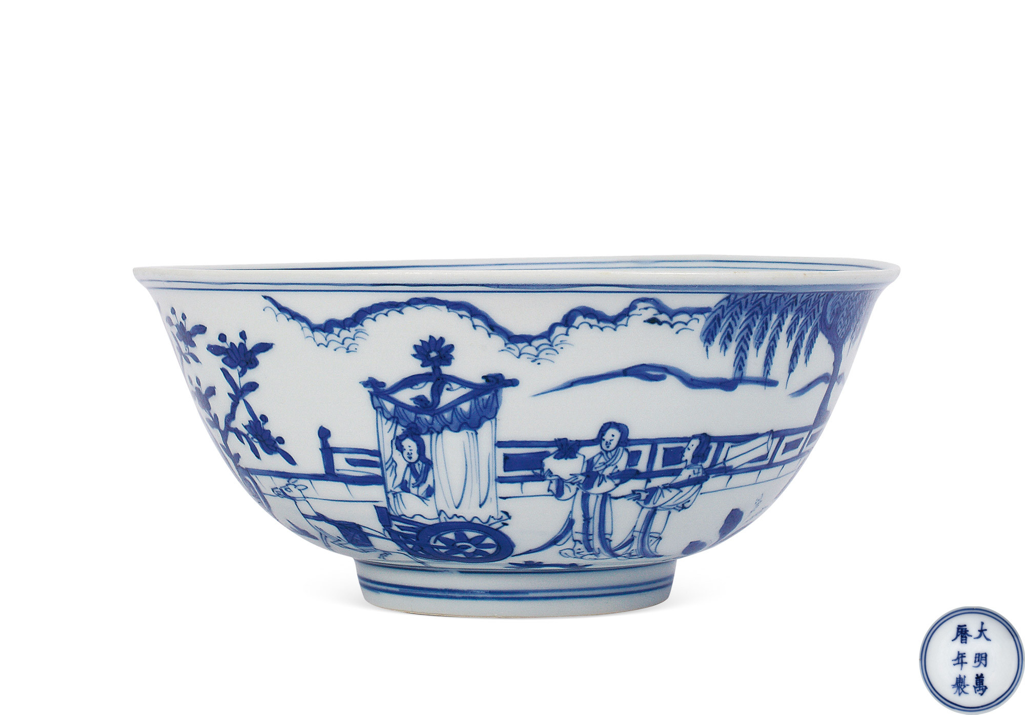 An Extremely Rare Blue and White‘Xiwangmu’Bowl
