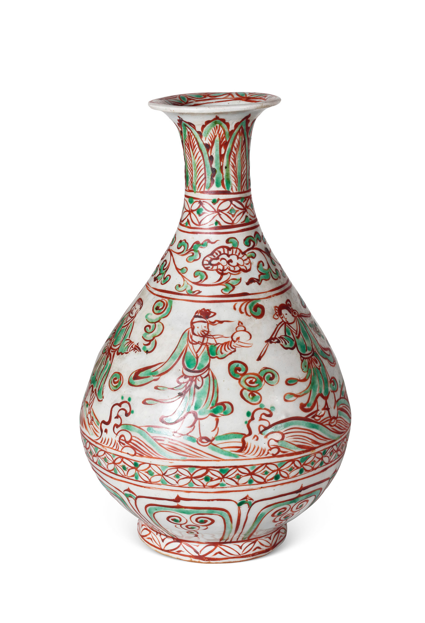 An Important Honglvcai‘The Six Immortals’Vase， Yuhuchun Ping