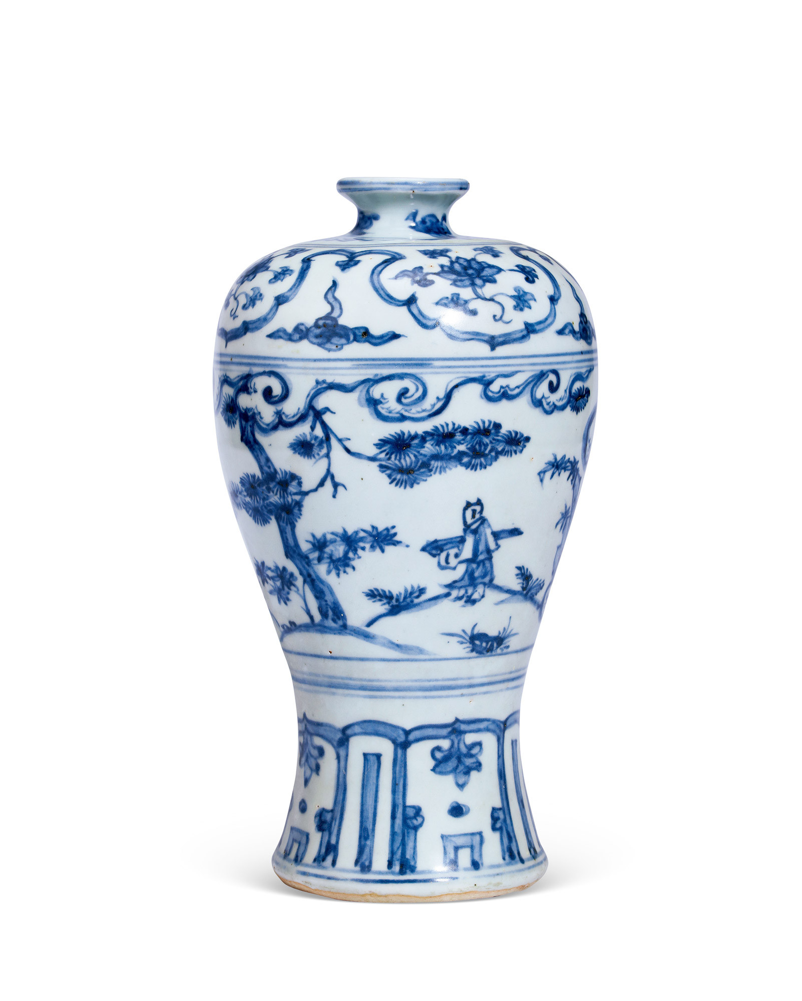 A Rare Blue and White ‘Lady Portrait‘ Vase， Meiping
