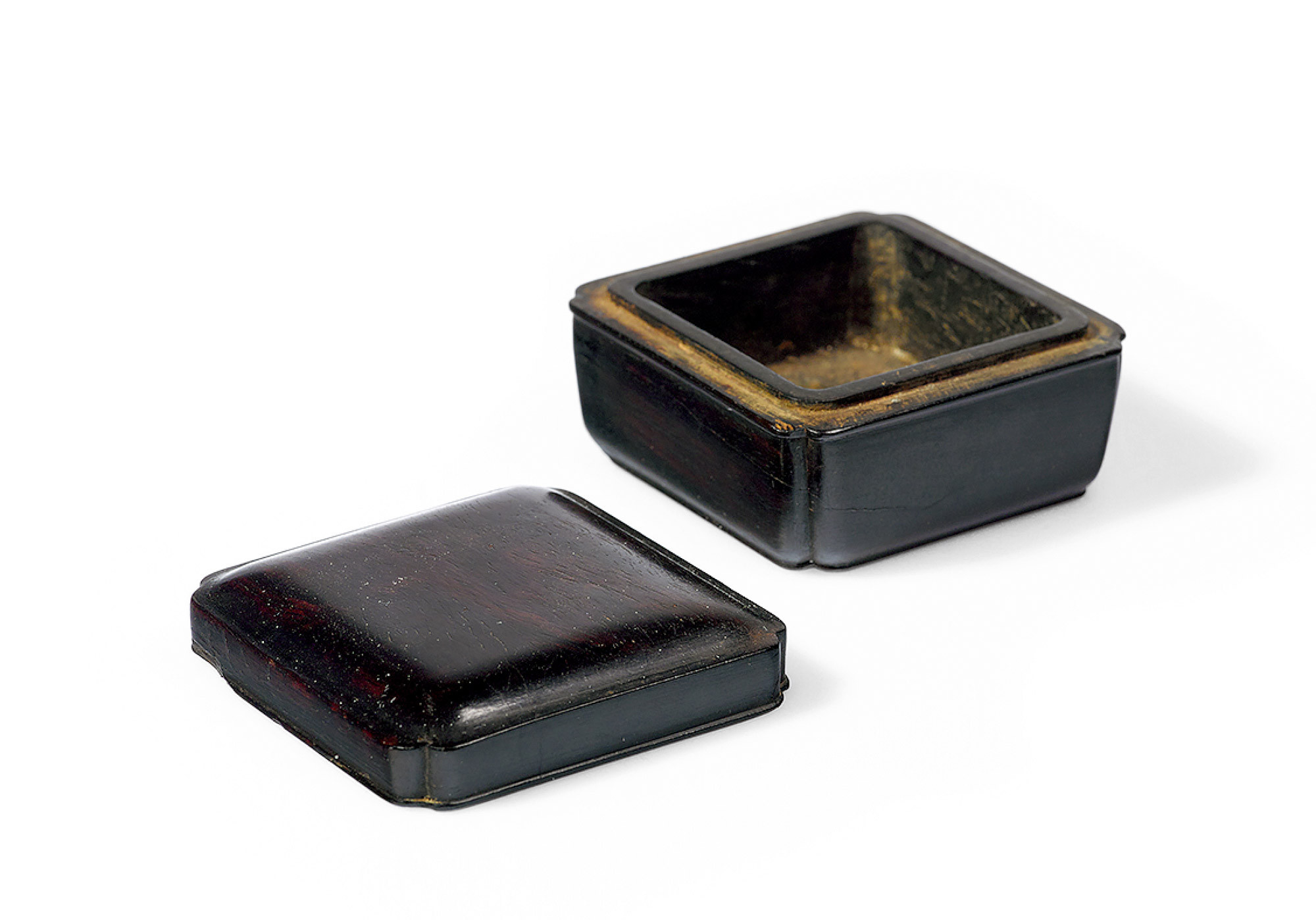 A Zitan Square-Shaped Seal Paste Box