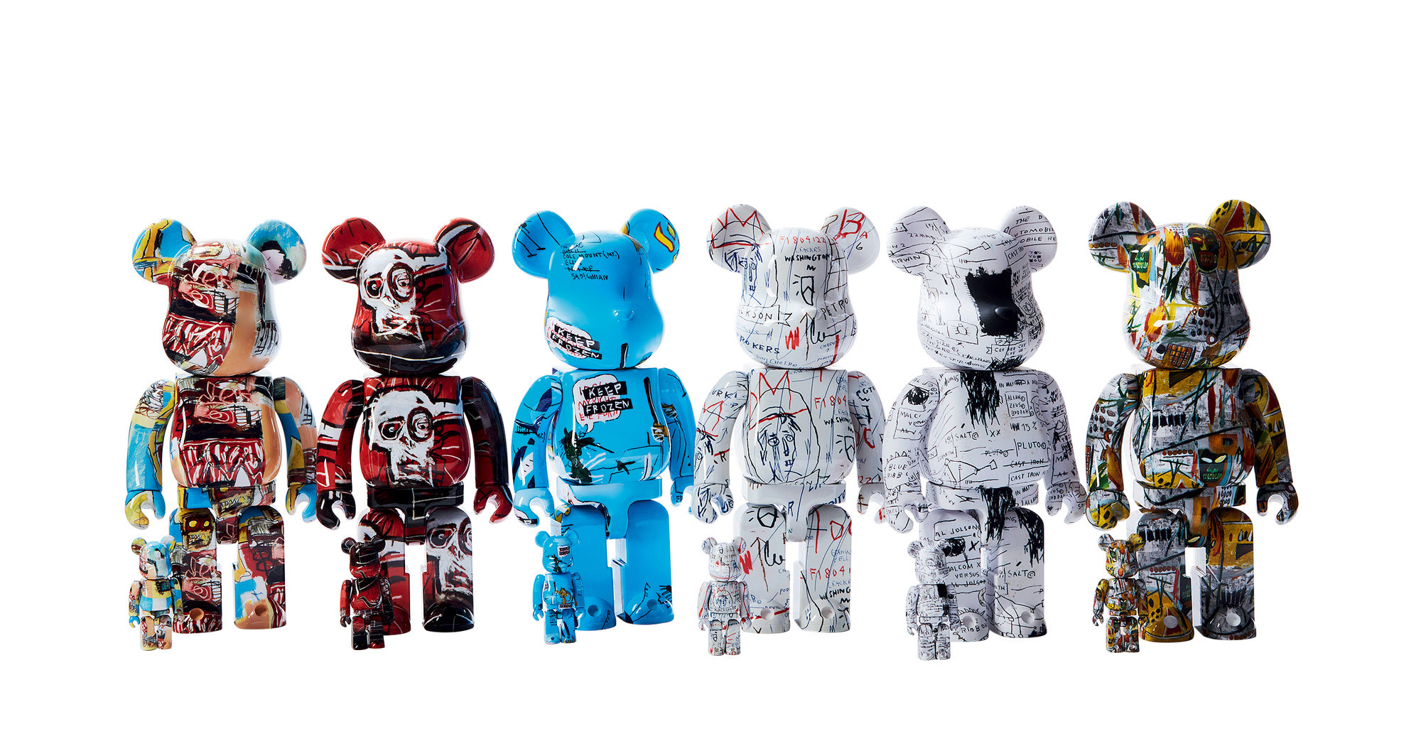 BEARBRICK A COLLABORATION WITH ARTIST BASCON ONE SET 400% 100%