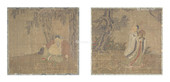十七世纪 仙人图一组两幅  镜框装裱