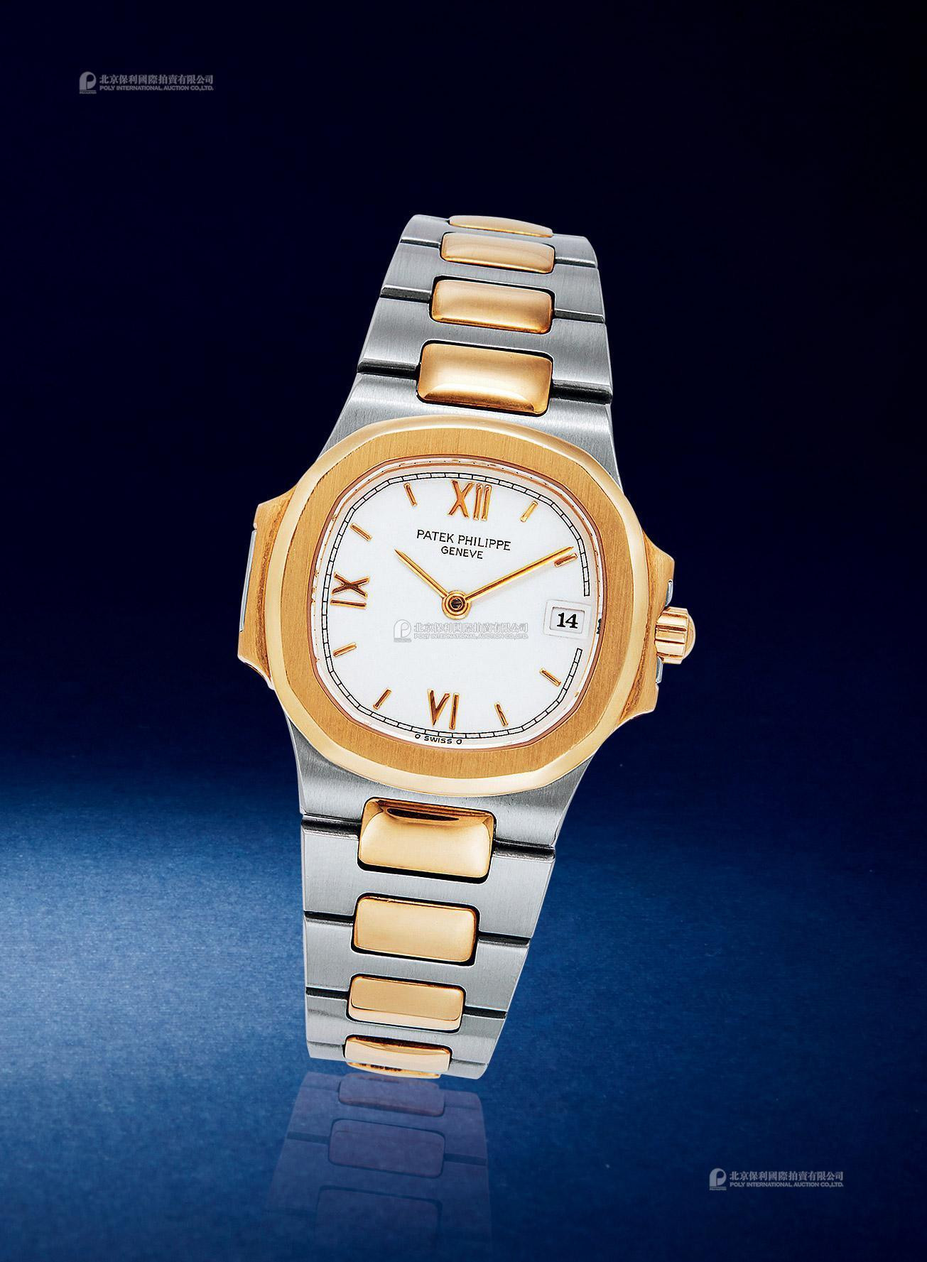 PATEK PHILIPPE A LADY’S YELLOW GOLD AND STAINLESS STEEL WRISTWATCH WITH DATE INDICATION