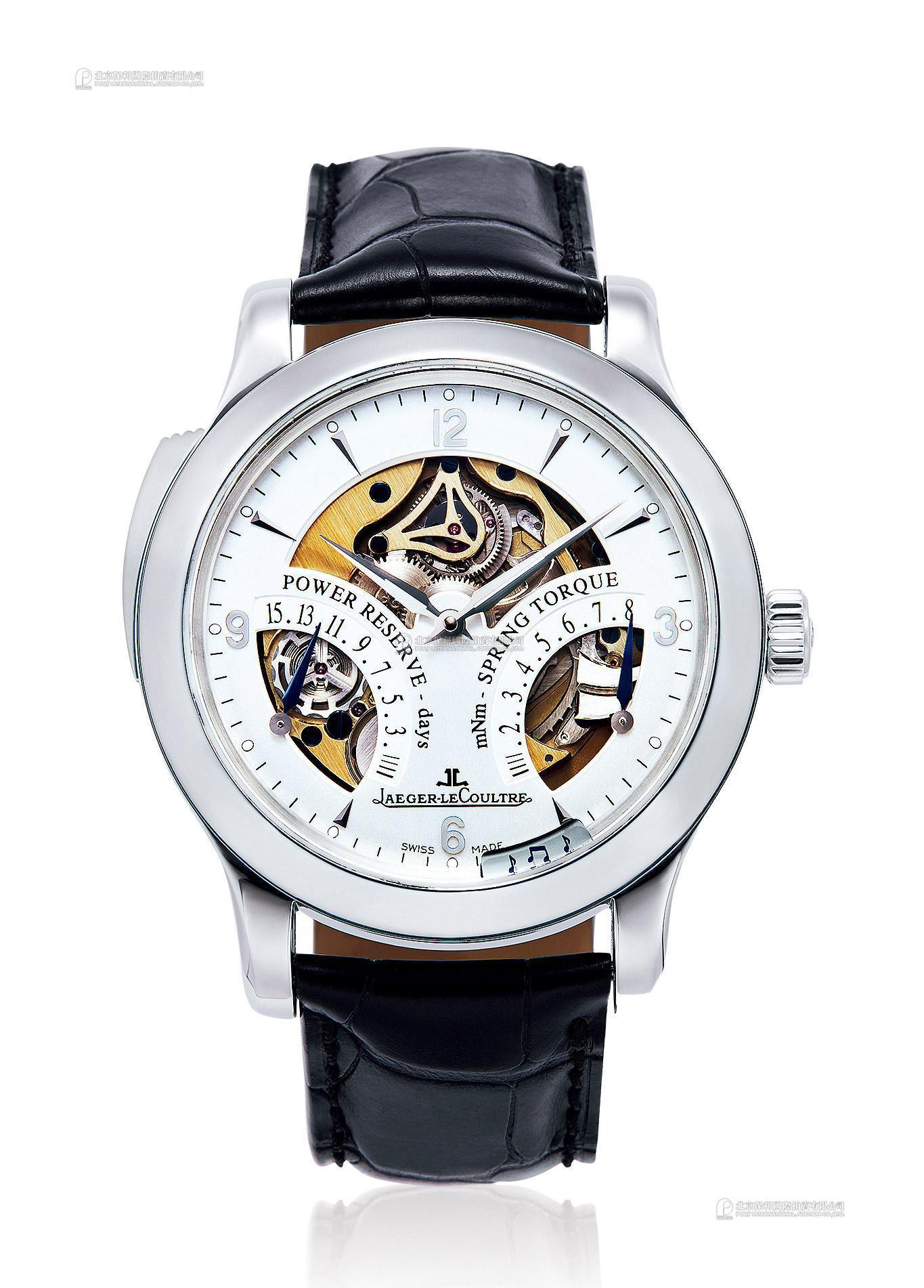 JAEGER-LECOULTRE A PLATINUM MANUALLY-WOUND WRISTWATCH WITH MINUTE REPEATING AND 15 DAYS POWER-RESERVE INDICATION