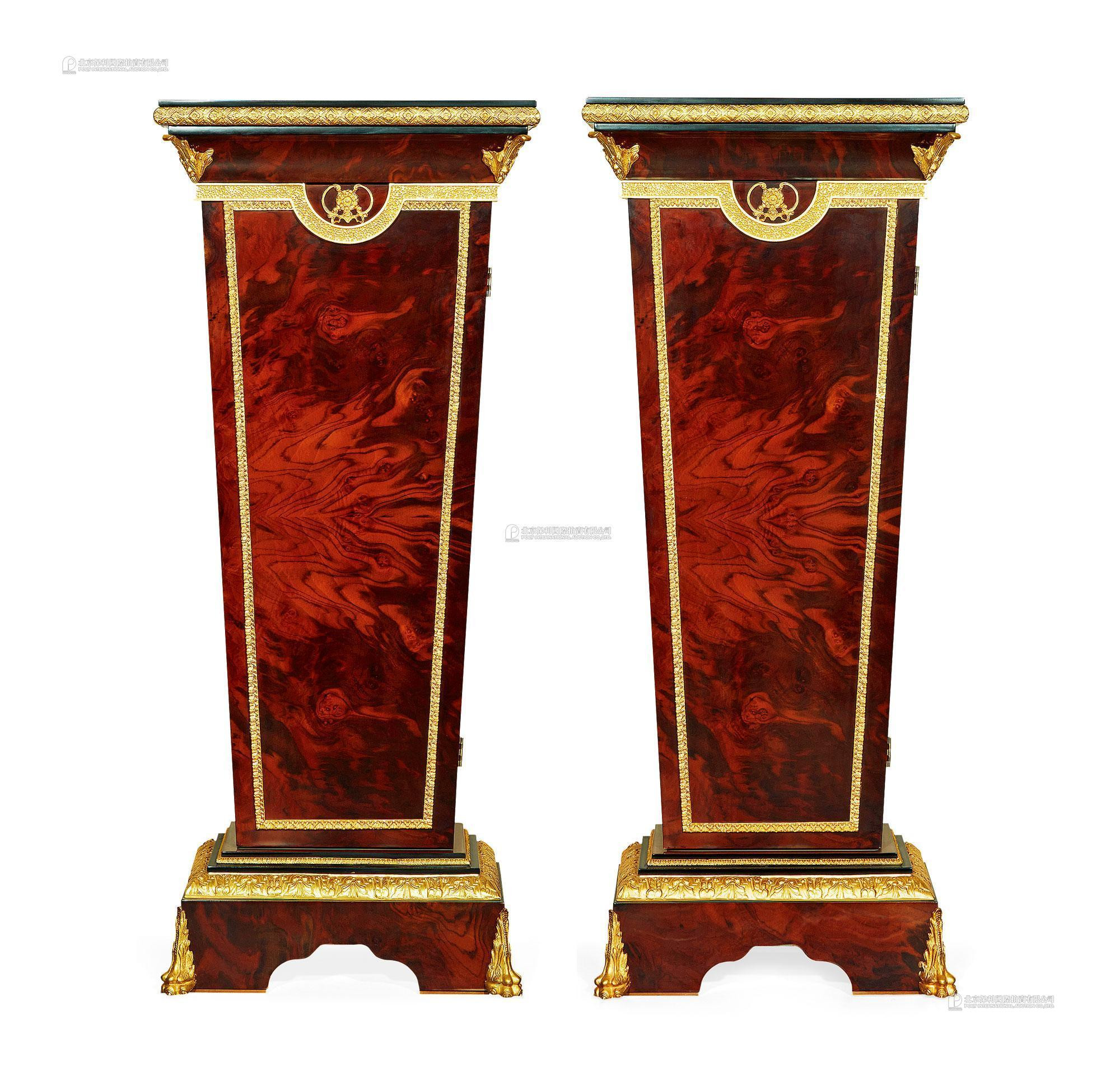 A PAIR OF FRENCH LOUIS XVI STYLE GILT BRONZE SCULPTURE BASE