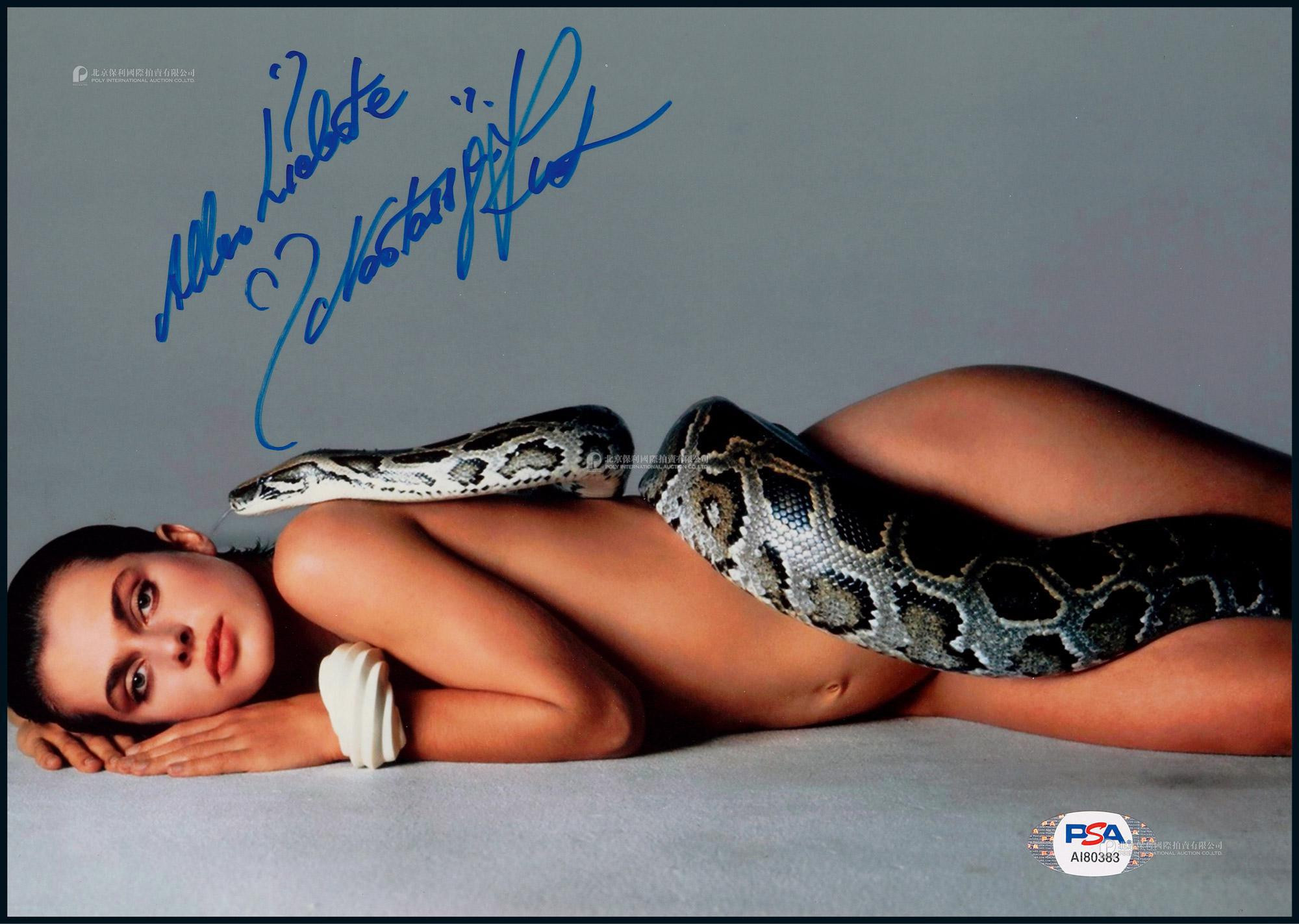 The autographed photo of Nastassja Kinski, “the most beautiful woman in European movie circle”, with certificate