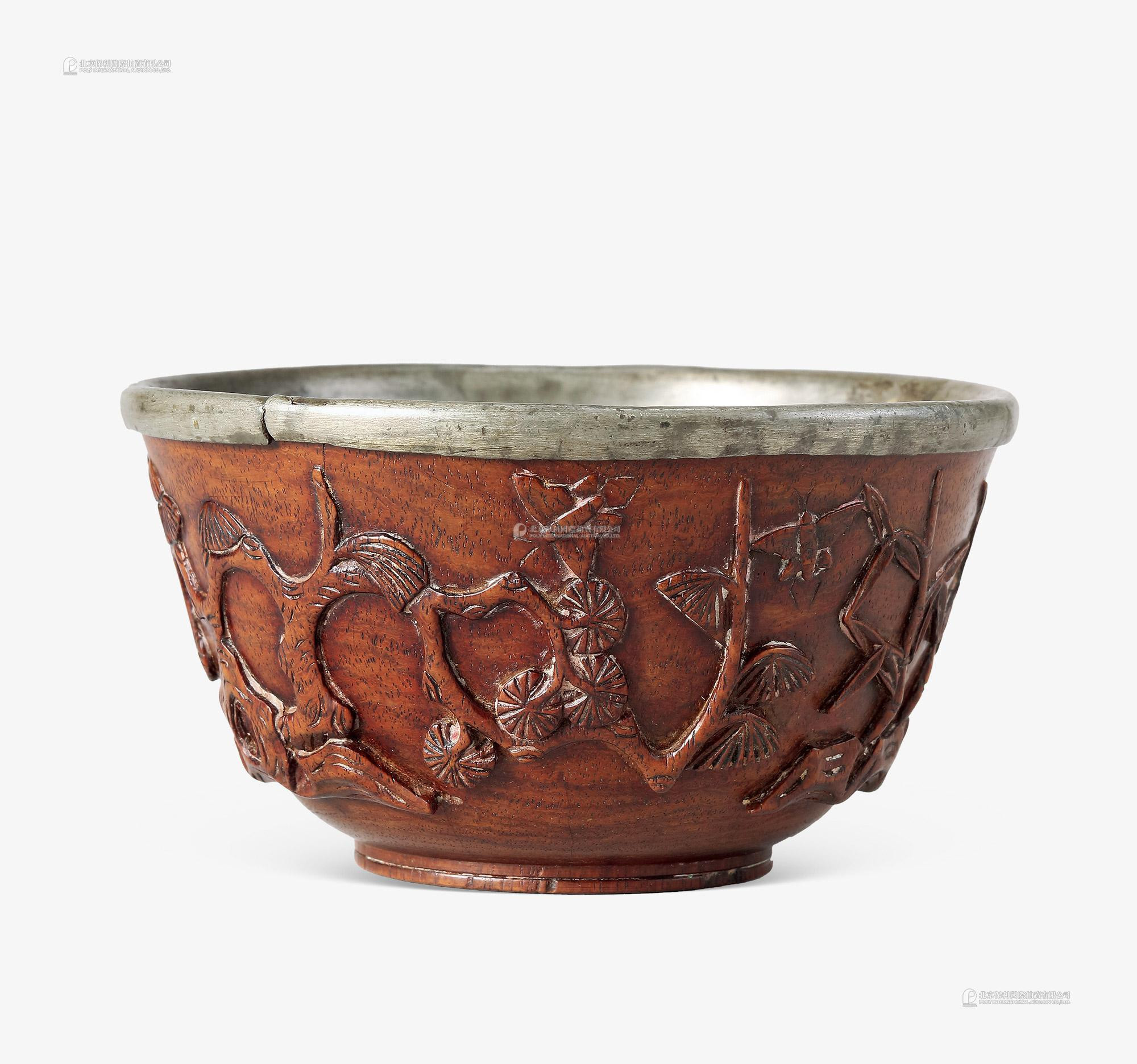 A Carved Huanghuali ‘Three Friends’ Wine Cup