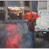高桂子 《雨中印象1》60×55cm 布面油画 高桂子 2011年 底价5千
