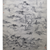 马丙 马丙-龙湫烟雨图-80×70cm-纸本水墨-2013