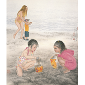 萧平 红海沙滩上的童戏