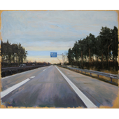 周小松 《旅程——去柏林的高速公路》油画 50x60cm 2014年