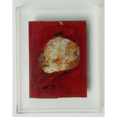 翁纪军 红色的头像系列  木板、箔、大漆 22x15cm  2009年 (6)