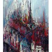 罗卫民 城市印象系列布面油画-90x70cm