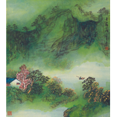 陈强 青山绿水间60×68 cm2015年