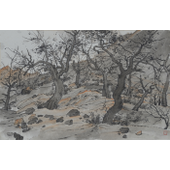 李月林 李月林 · 此山空一  ·  46×68cm · 纸本重彩 · 2016年