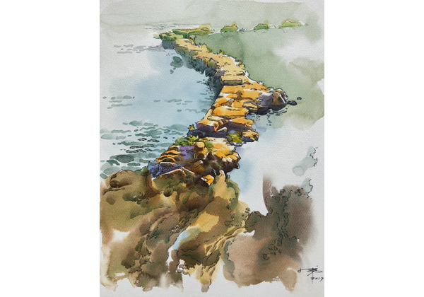 小路水汪汪 丙烯 周小弟风景水彩水粉 纸面 17年作 周小弟风景画作品 个人作品推介 展示平台 小路水汪汪 丙烯 周小弟风景水彩水粉 纸面 17年作 周小弟风景画作品 个人作品推介 展示平台