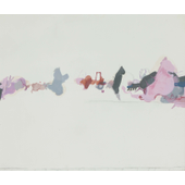 陈牧甜 排队，2018，布面综合材料，60×80 cm