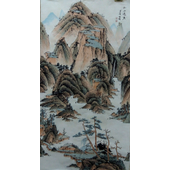 孙鹏 江山远望、纸本、尺寸61x114cm