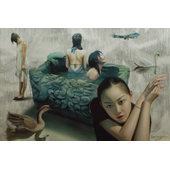 王念东 《龙缸温泉》 300×200cm 布面油画 2011